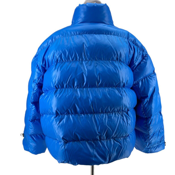 Future Collection Kahlana Barfield Brown Plus Blue Glossy Puffer Jacket Size 1X - Picture 4 of 6